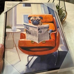 Lane Todd Pug Reading Canvas Art